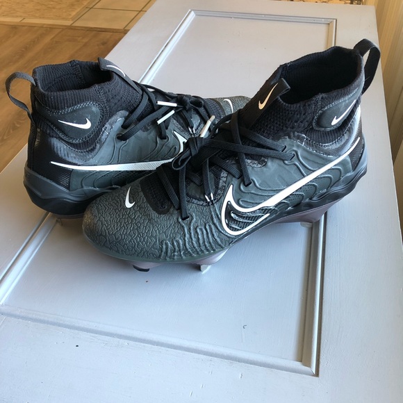 Nike Alpha Huarache NXT Mid Metal Baseball Cleats Black - Picture 1 of 7